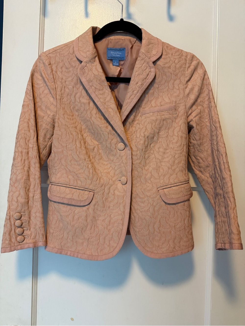 Simply Vera Wang stretch, textured Pink Blazer Jacket